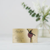 Elegant gouden weelderige ballerina Visitekaartje (Staand voorkant)