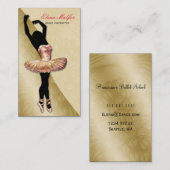 Elegant gouden weelderige ballerina Visitekaartje (Voorkant / Achterkant)