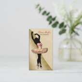 Elegant gouden weelderige ballerina Visitekaartje (Staand voorkant)
