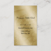 Elegant gouden weelderige ballerina Visitekaartje (Achterkant)