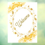 Elegant gouden welkomstbord met Lijst Raamsticker (Vel 3)