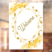 Elegant gouden welkomstbord met Lijst Raamsticker (Vel 2)