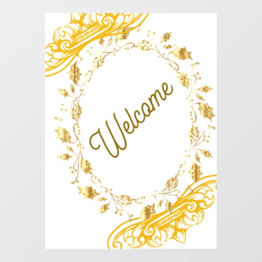 Elegant gouden welkomstbord met Lijst Raamsticker (Vel)