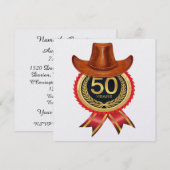 Elegant gouden Western Fifty Invitation Kaart (Voorkant / Achterkant)
