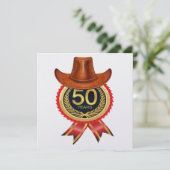 Elegant gouden Western Fifty Invitation Kaart (Staand voorkant)