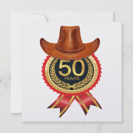Elegant gouden Western Fifty Invitation Kaart