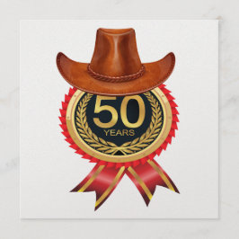 Elegant gouden Western Fifty Invitation Kaart
