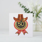 Elegant gouden Western Fifty Invitation Kaart (Staand voorkant)