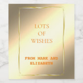 Elegant gouden wijnfles met je toewijding wijn etiket (Enkel label)