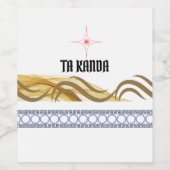 Elegant Gouden Wijnlabel – TA KANA Wijn Etiket (Enkel label)