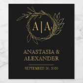 Elegant gouden wijnlabel wijn etiket (Enkel label)