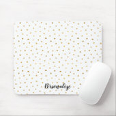 Elegant Gouden Wit Stip Muismat (Met muis)