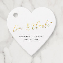 Elegant gouden witte kerkscriptbruiloft bedankjes labels