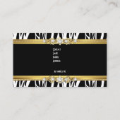 Elegant Gouden Zebra Zwart Wit Zilver  Visitekaartje (Achterkant)