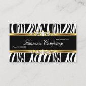 Elegant Gouden Zebra Zwart Wit Zilver  Visitekaartje (Voorkant)