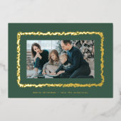 elegant gouden zeepbellen foto lijst kerstmis folie feestdagenkaart (Voorkant)