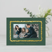 elegant gouden zeepbellen foto lijst kerstmis folie feestdagenkaart (Staand Voorkant)