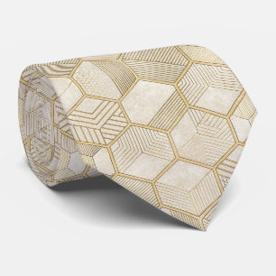 Elegant gouden zeshoek geometrisch patroon - Marme Stropdas