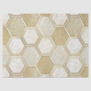 Elegant Gouden Zeshoek Geometrisch Patroon - Marme Tissuepapier