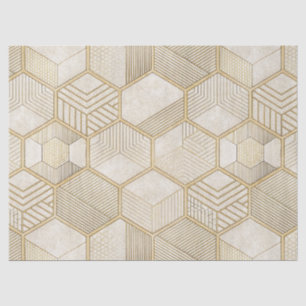 Elegant Gouden Zeshoek Geometrisch Patroon - Marme Tissuepapier