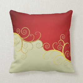 Elegant gouden zeugen op rood en crème kussen