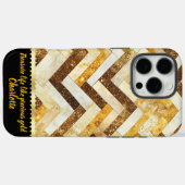 Elegant gouden zigzagpatroon op gepolijst oppervla Case-Mate iPhone case (Achterkant (horizontaal))