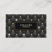 Elegant gouden zwart glinsterende glitter monogram visitekaartje (Voorkant)