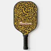 Elegant goudfaux glitter animal print 3D Monogram Pickleball Paddle (Voorkant)