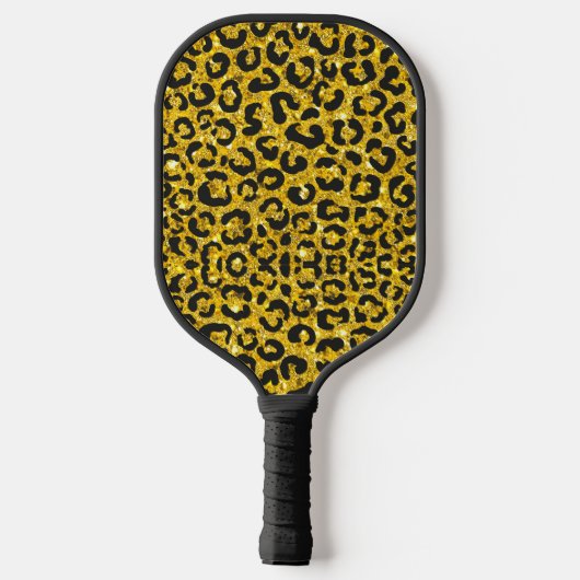 Elegant goudfaux glitter animal print 3D Monogram Pickleball Paddle (Achterkant)