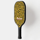 Elegant goudfaux glitter animal print 3D Monogram Pickleball Paddle (Links)