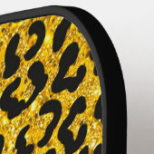 Elegant goudfaux glitter animal print 3D Monogram Pickleball Paddle (Links Detail)