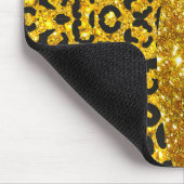 Elegant goudfaux glitter Animal print Monogram Muismat (Hoek)