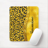 Elegant goudfaux glitter Animal print Monogram Muismat (Met muis)