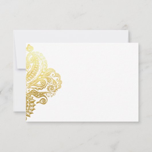 Elegant goudflorje dank je kaart (Achterkant)