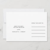 Elegant goudfolie, donkergroene bruiloft, met uitz aankondiging (Achterkant)