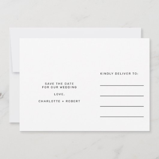 Elegant goudfolie, donkergroene bruiloft, met uitz aankondiging (Achterkant)