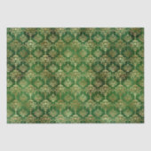 Elegant goudfolie en groen  damtpatroon tissuepapier (Voorkant)