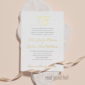 Elegant  goudfolie monogram officiële bruiloft folie uitnodiging