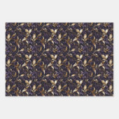 Elegant goudfolie op Paarse: vakantiepapier Inpakpapier Vel (Voorkant 2)