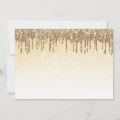 Elegant goudglitter druppelt zestien zoete kaart (Achterkant)
