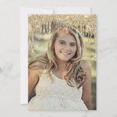 Elegant goudglitter druppelt zoete zestien foto's kaart (Achterkant)