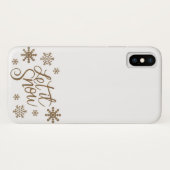Elegant goudglitter laat het sneeuwtekstsneeuwvlok Case-Mate iPhone case (Achterkant (horizontaal))