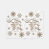 Elegant goudglitter laat het sneeuwtekstsneeuwvlok fleece deken (Voorkant (Horizontaal))