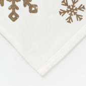 Elegant goudglitter laat het sneeuwtekstsneeuwvlok fleece deken (Hoek)