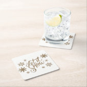 Elegant goudglitter laat het sneeuwtekstsneeuwvlok kartonnen onderzetters (Insitu)