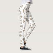 Elegant goudglitter laat het sneeuwtekstsneeuwvlok leggings (Rechts)