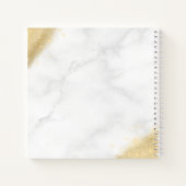 Elegant goudglitter marmer make-up artiest notitieboek (Achterkant)