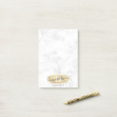 Elegant goudglitter marmer make-up artiest post-it® notes (Op bureau)
