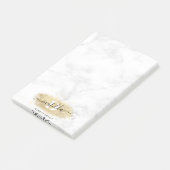 Elegant goudglitter marmer make-up artiest post-it® notes (Schuin)