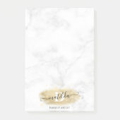Elegant goudglitter marmer make-up artiest post-it® notes (Voorkant)